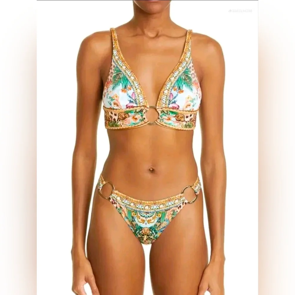 Desigual Baroque Floral Pink and Gold Bikini Set